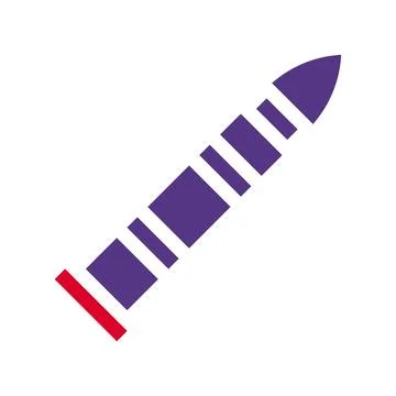 Bullet icon solid red purple style military illustration vector army elemen.. Stock Illustration
