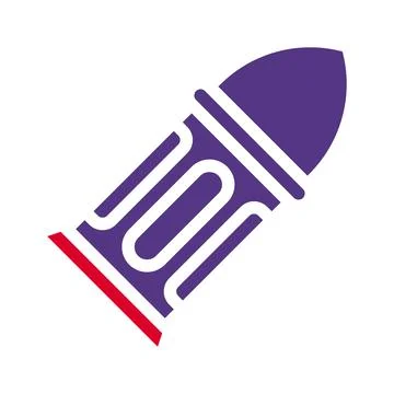 Bullet icon solid red purple style military illustration vector army elemen.. Stock Illustration