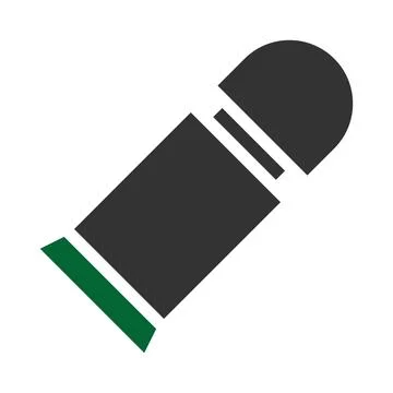 Bullet icon solid style grey green colour military illustration vector army.. Illustrazione stock