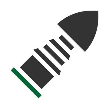 Bullet icon solid style grey green colour military illustration vector army.. Stock Illustration