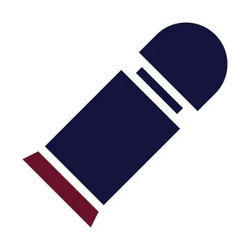 Bullet icon solid style maroon navy colour military illustration vector arm.. Stock Illustration