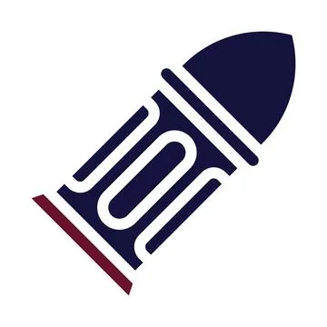 Bullet icon solid style maroon navy colour military illustration vector arm.. Illustrazione stock
