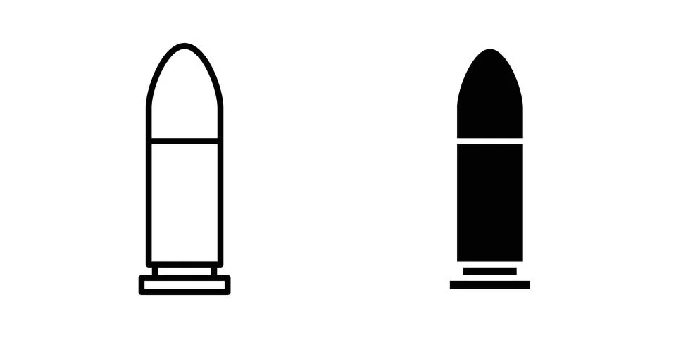 Bullet icon thin line and clipart style vector set Stock Illustration