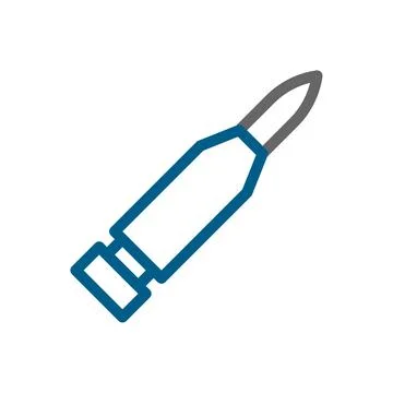Bullet icon vector illustration. Concept of military, weapon, and war. Illustrazione stock