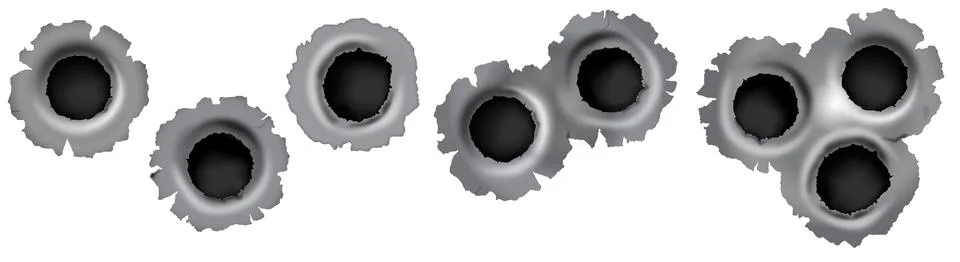Bullet impact marks Stock Illustration