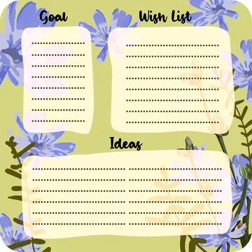 Bullet journal coloured School timetable with FLOWER AND BUTTERFLY themes. We イラスト素材