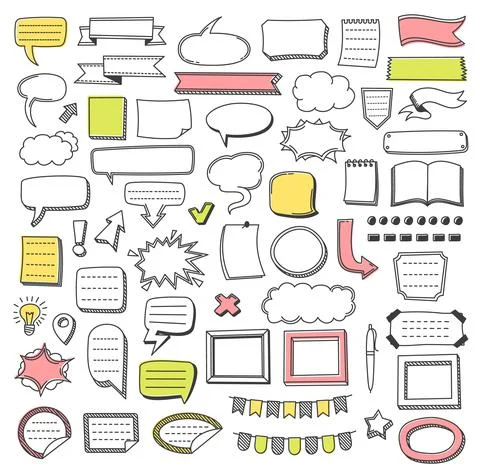 Bullet journal, diary calendar doodle elements Stockillustratie