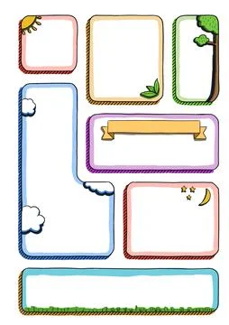 Bullet journal elements frames set. Stock Photos