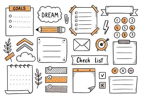 Bullet journal hand drawn element Stock Illustration