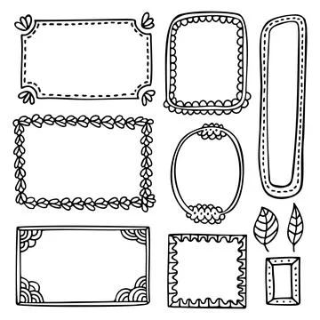 Bullet journal hand-drawn vector elements for notebook, diary or planner. Stock Illustration
