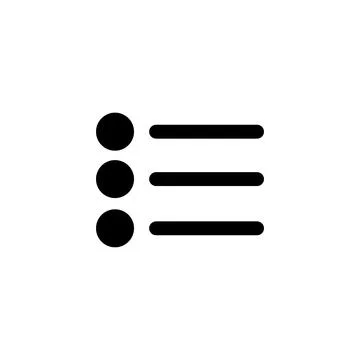 Bullet list icon for user interface design and navigation menu elements Stock Illustration