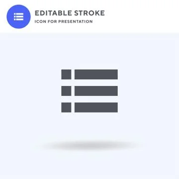 Bullet List icon vector, filled flat sign, solid pictogram isolated on white, Illustrazione stock