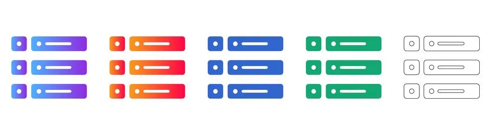 Bullet List Interface Icons Illustrazione stock