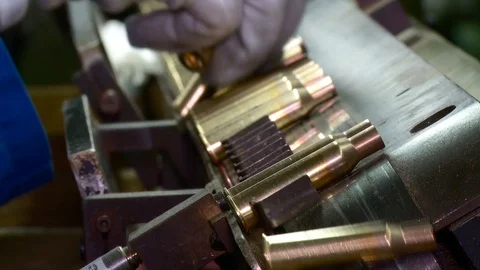 Bullet manufacturing producing line Video stock 103846770