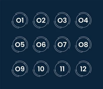 Bullet number points list from 1 to 10 template design Stock Illustration