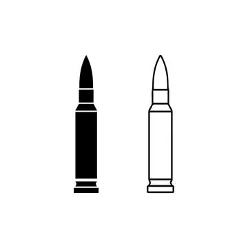 Bullet Outline and Filled. Vector icon. Stock Illustration