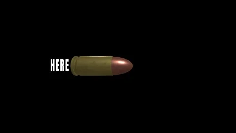 Bullet Passes Text Effect On Black Background Stock Footage 326668669