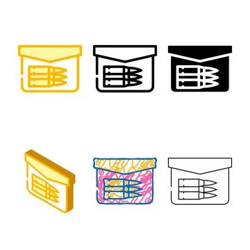 Bullet pocket color icon vector multistyle 스톡 일러스트
