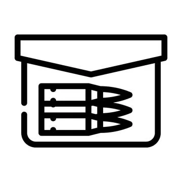 Bullet pocket line icon vector illustration Stock Illustration
