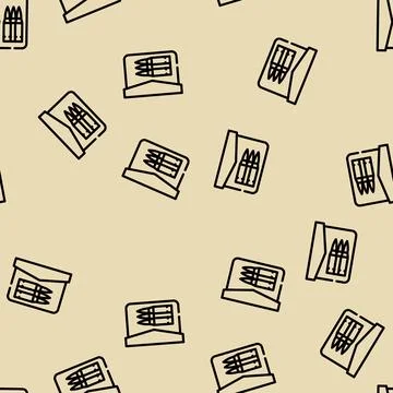 Bullet pocket line vector seamless pattern Illustrazione stock