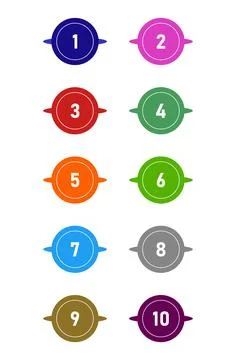 Bullet point number set collection Ilustración de archivo