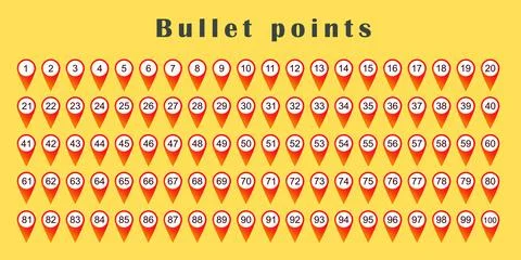 Bullet points 100 Stock Illustration