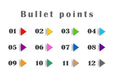 Bullet points colors Stock Illustration