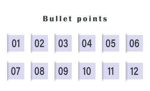 Bullet points grey Stock Illustration