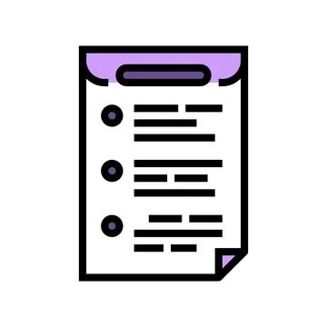 Bullet points list color icon vector illustration Illustrazione stock