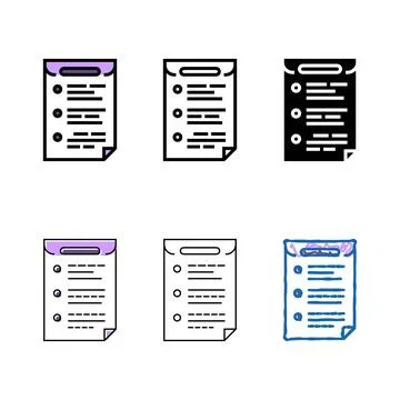 Bullet points pack list color icon vector Stock Illustration