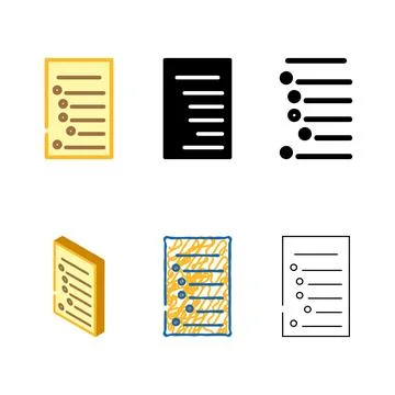 Bullet points styles list color icon vector Stock Illustration