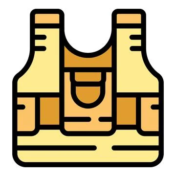 Bullet proof vest icon vector flat Stock Illustration