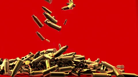 Bullet Shell Casings Falling Into A Big , Stock Video