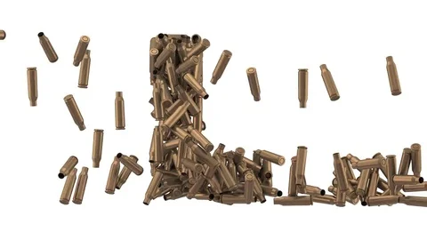 Bullet shell font. Letter K, L, M, N, O. 库存影片 73170344