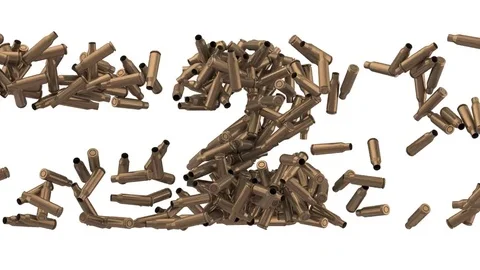 Bullet shell font. Number 1, 2, 3, 4, 5 库存影片 73170459