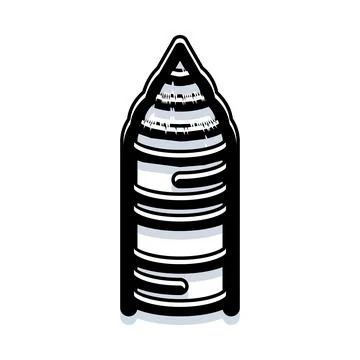 Bullet shell illustration with a sharp tip design Stock Illustration