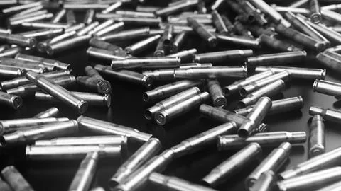 Bullet Shells Background- 3D illustration Stock Illustration