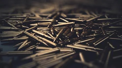 Bullet Shells Background- 3D illustration Stock Illustration