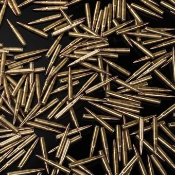 Bullet Shells Background- 3D illustration Stock Illustration