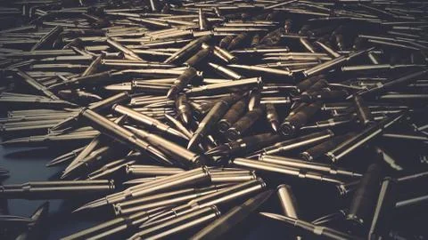 Bullet Shells Background- 3D illustration Stock Illustration