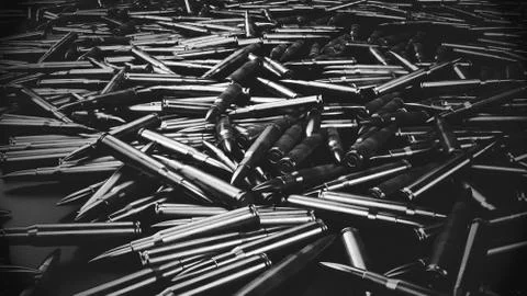 Bullet Shells Background- 3D illustration Stock Illustration