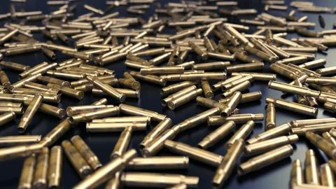 Bullet Shells Background - 3D illustration Stock Illustration