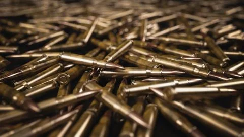 Bullet Shells Background - 3D illustration Stock Illustration