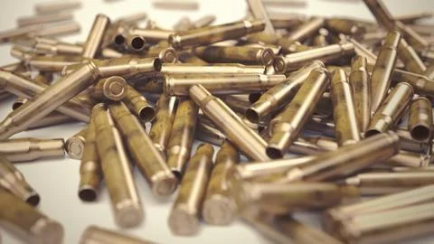 Bullet Shells Background - 3D illustration Stock Illustration