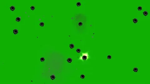 Bullet shots green screen motion graphics Stock Footage 165607801