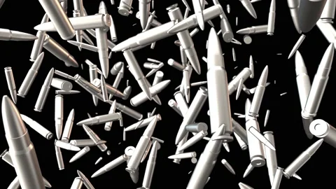 Bullet silver rain alphamet Stock Footage 146730918