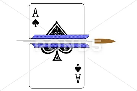 Bullet through card Stock Illustration