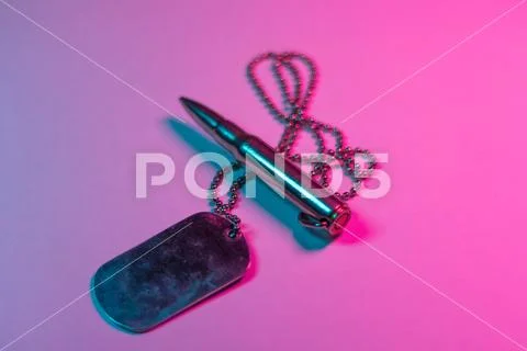 Bullet token military army danger guard Stock Photos