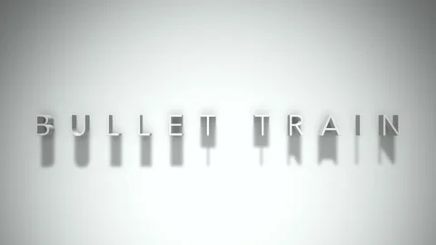 Bullet train 3D title animation white text on a white background Stock Footage 299645739