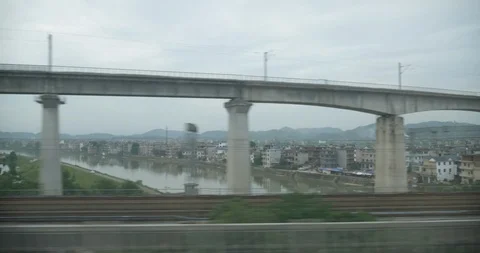 Bullet Train Bypass China Stock Footage 93338769